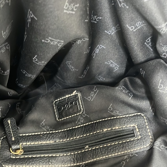 B.O.C Black Leather Double Handles Large Bag BLEMISH - Picture 8 of 10